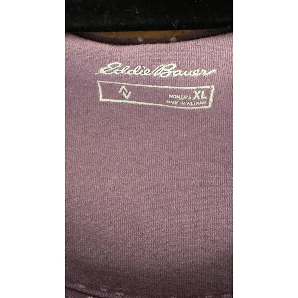 EDDIE BAUER Dress-Purple Poly/Rayon Knit Sleeveless Empire, Dotted Pattern, XL - Picture 4 of 6